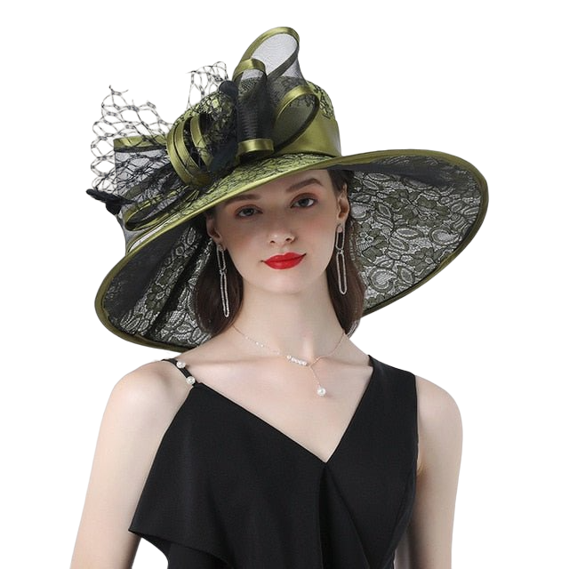 Chapeau Queen Santha (Olive verte)