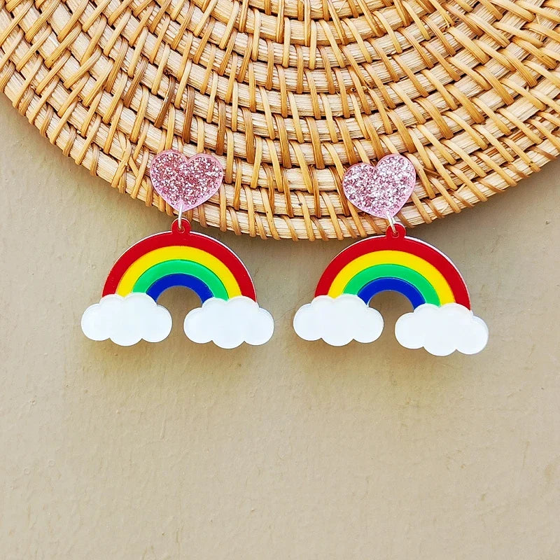 Boucles d'oreilles Queen Rainbow