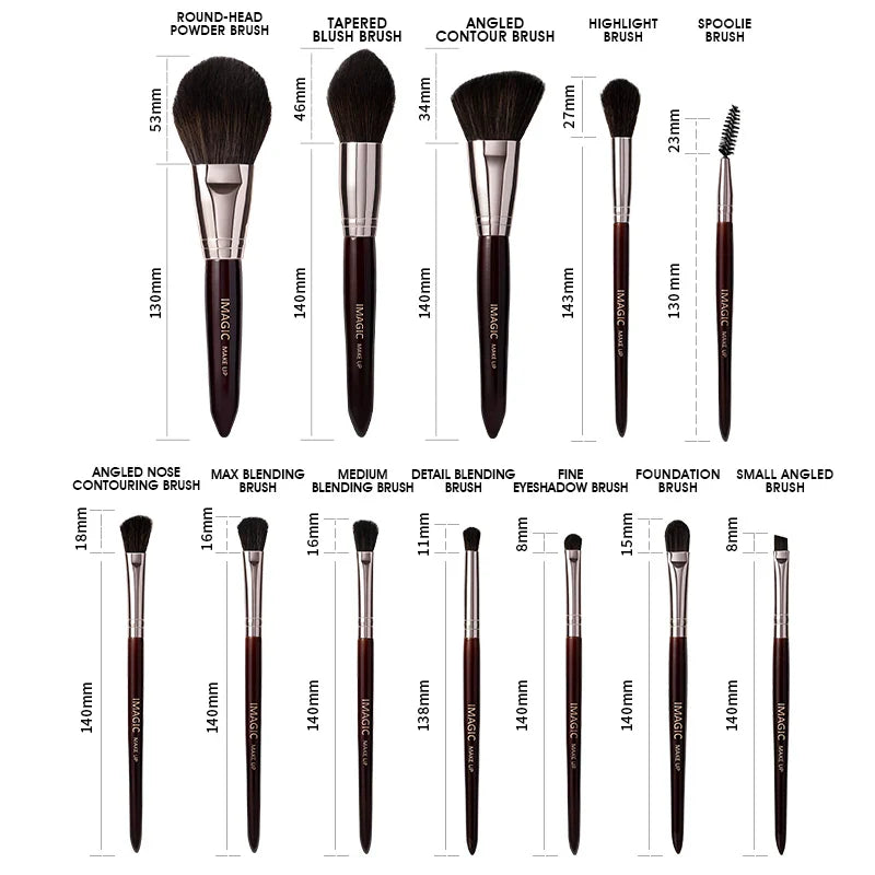 Ensemble de pinceaux de maquillage Queen Burgundy (12 pinceaux + étui)
