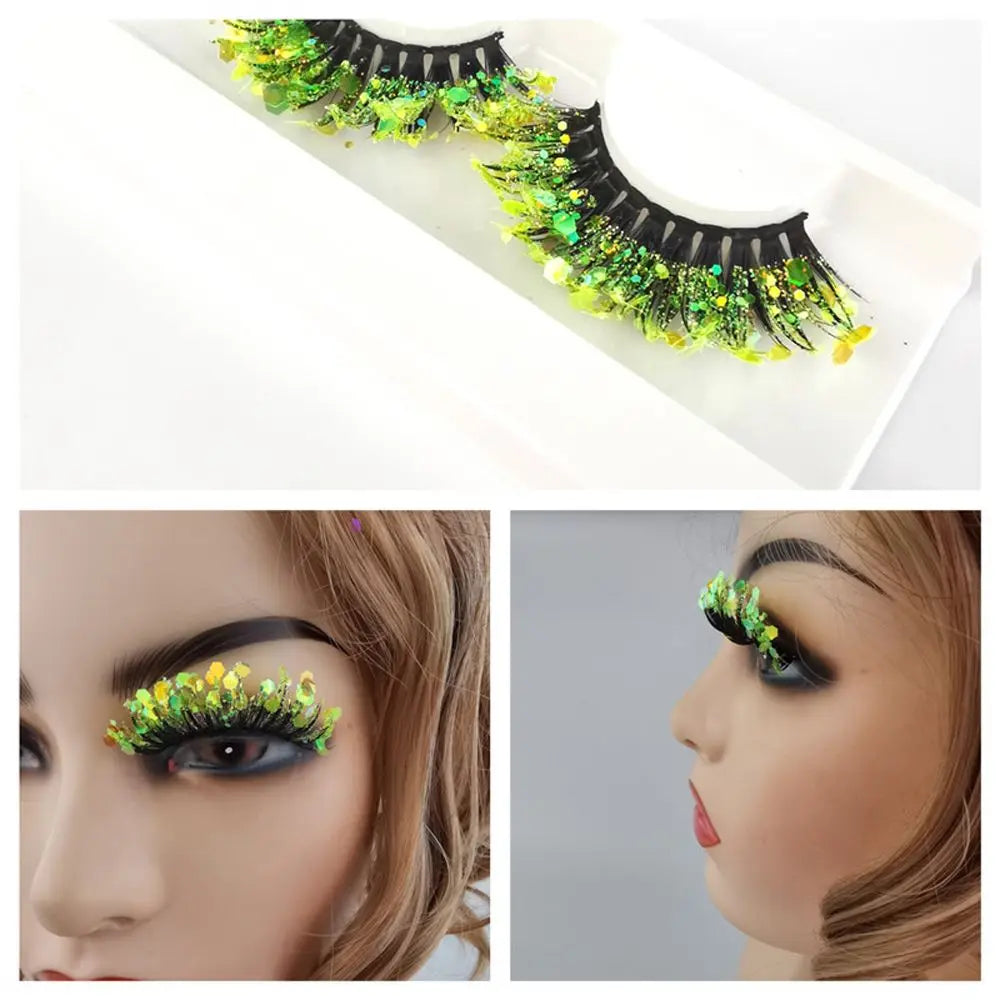 Faux cils Queen Sequins (Vert citron)