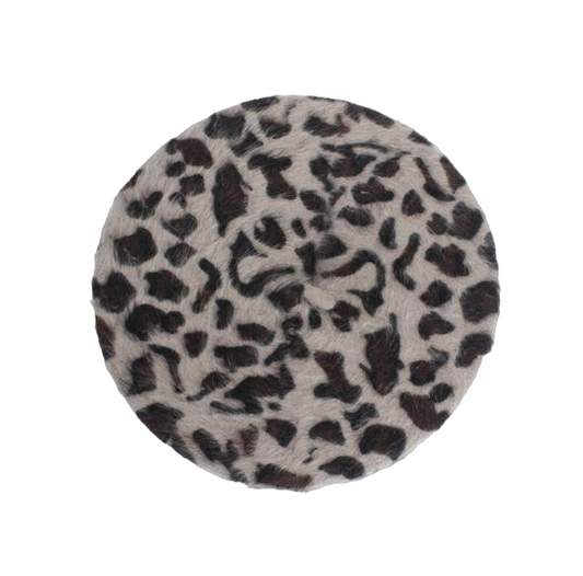 Béret Queen Leopard (Gris foncé)