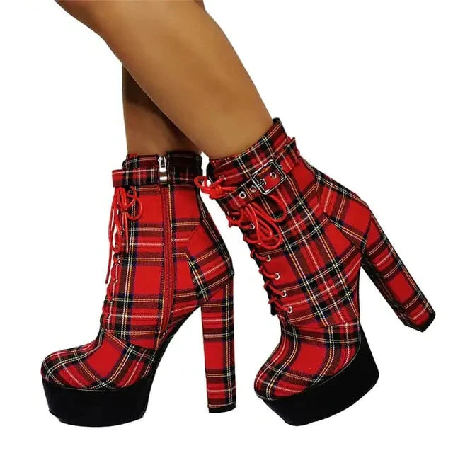 Bottes Queen Highschool (Rouge et noir)