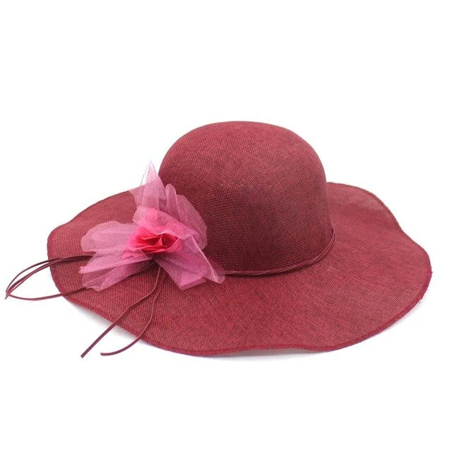 Chapeau Drag Linen (Rouge foncé)