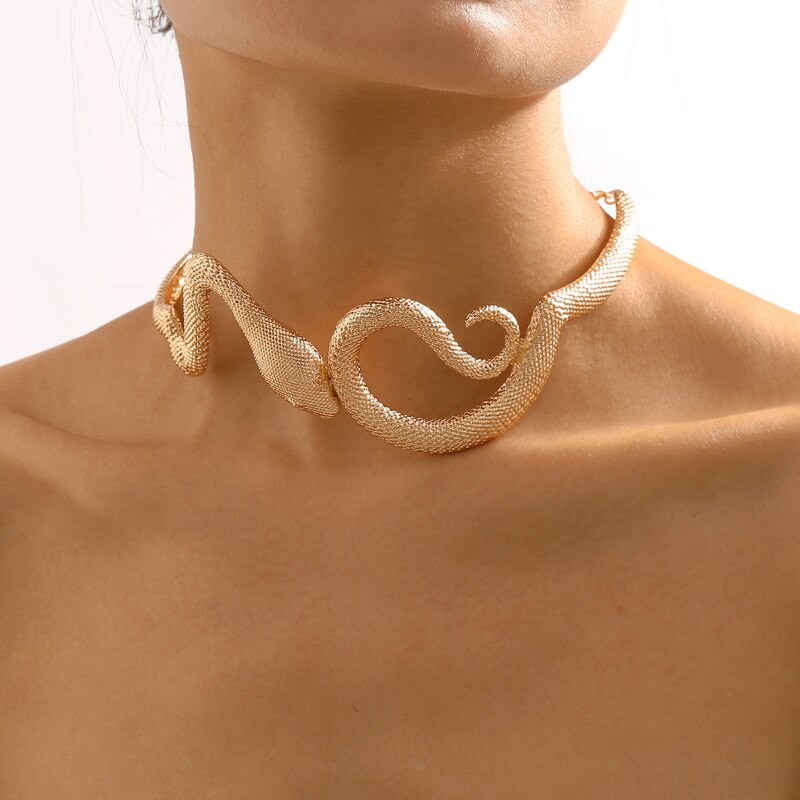 Collier ras de cou Queen Serpent (Doré)