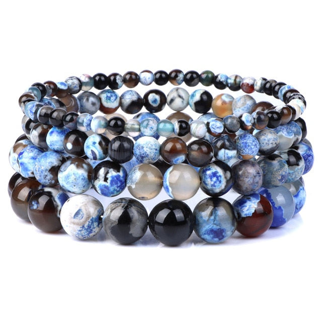 Bracelet Queen Agate de Feu (Bleu)