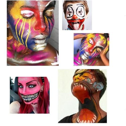 Ensemble de 6 Pinceaux + 24 Couleurs de Peinture à L'huile pour le Corps