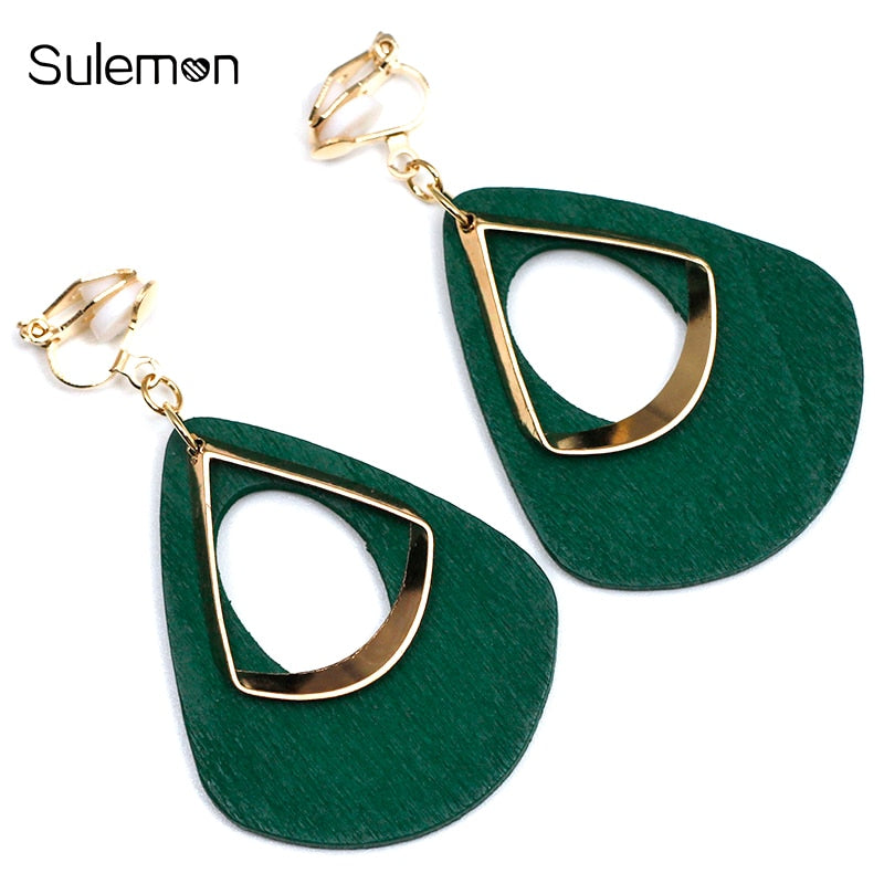 Boucles D'Oreilles Clip Drag Green