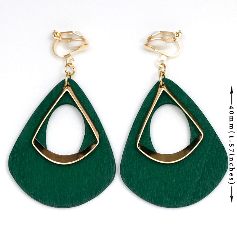 Boucles D'Oreilles Clip Drag Green