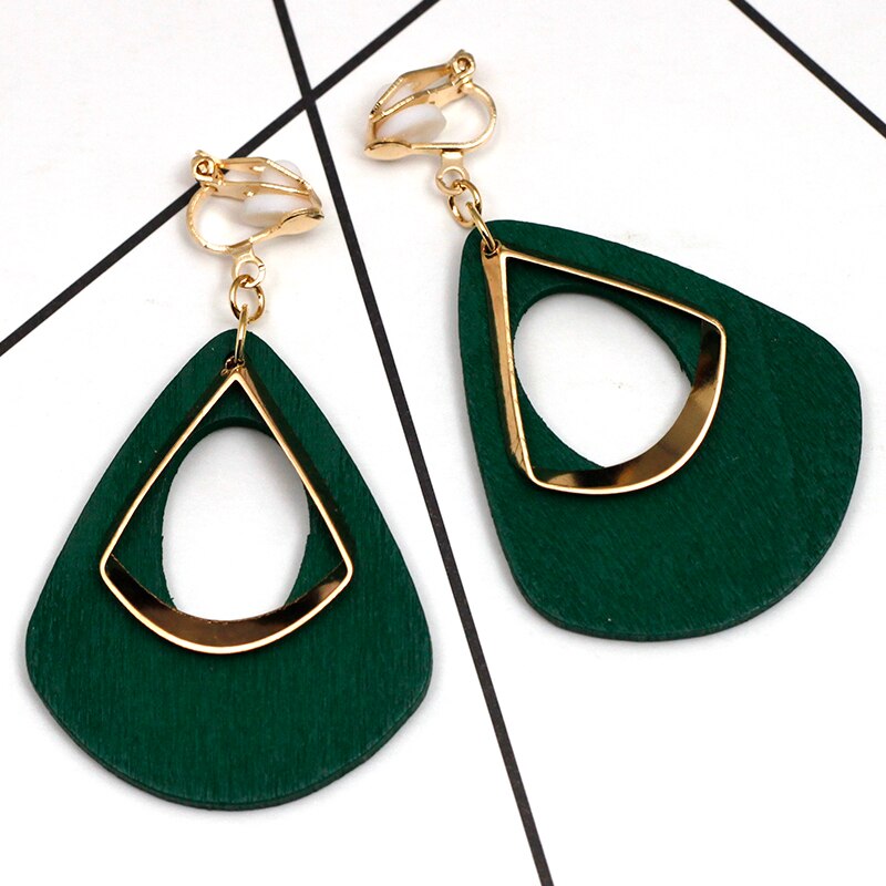 Boucles D'Oreilles Clip Drag Green