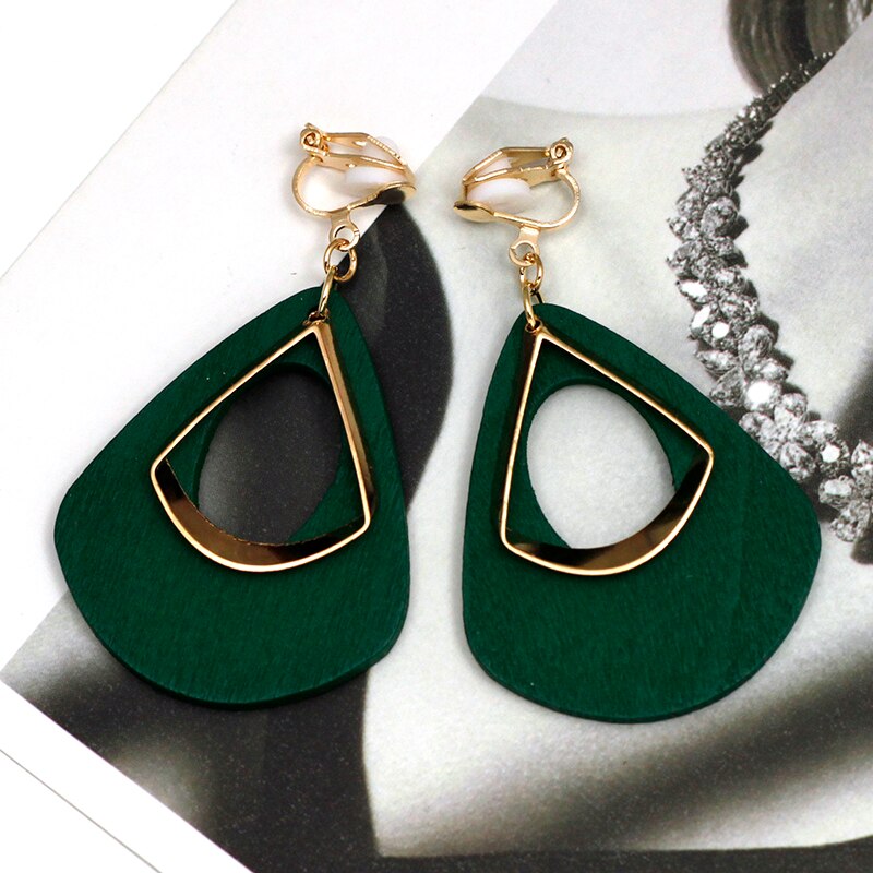 Boucles D'Oreilles Clip Drag Green