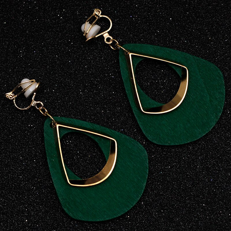 Boucles D'Oreilles Clip Drag Green