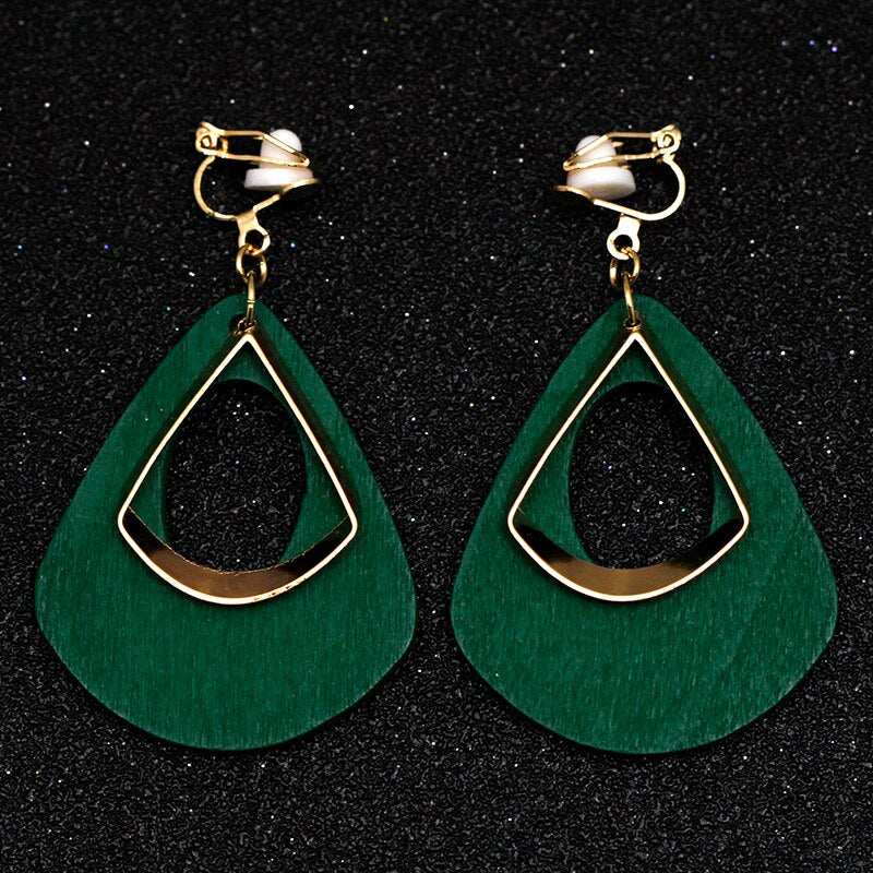Boucles D'Oreilles Clip Drag Green