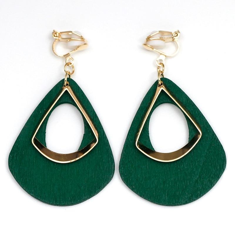 Boucles D'Oreilles Clip Drag Green
