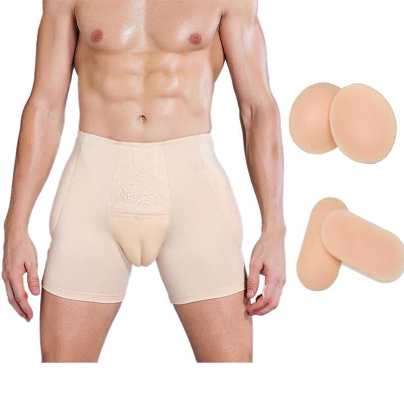 Culotte Beige avec Rembourrage en Silicone