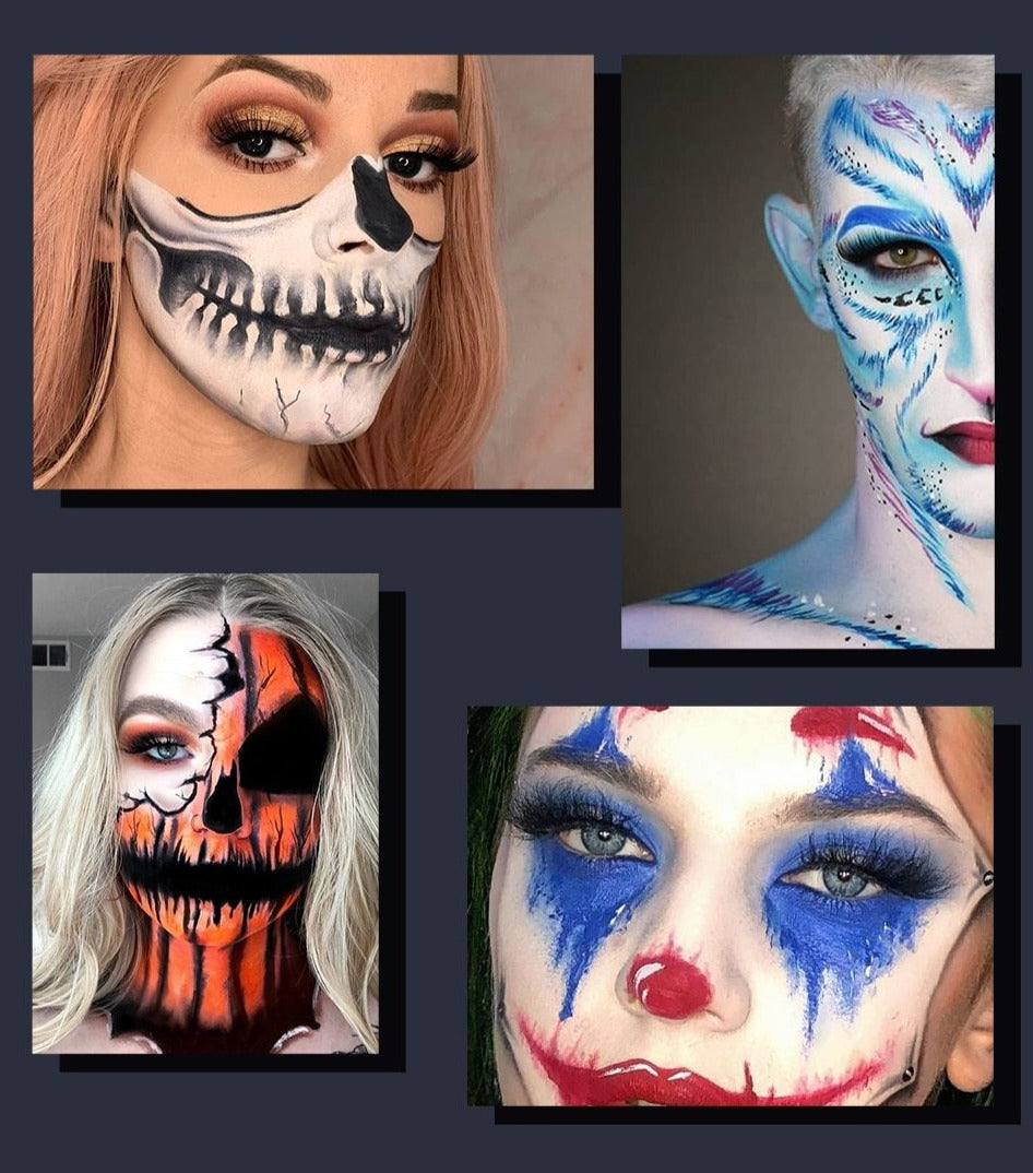 Ensemble de 6 Pinceaux + 12 Couleurs de Peinture à L'huile pour le Corps (2 Variantes)