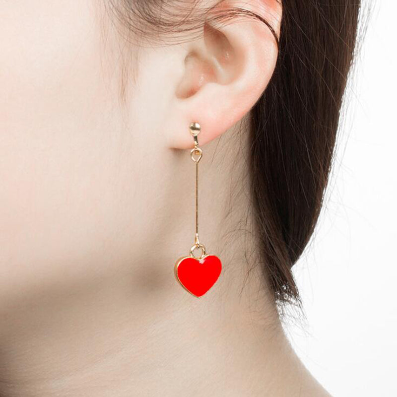 Boucles D'Oreilles Clip Drag Coração (4 Couleurs)