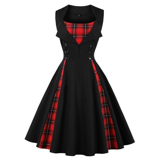Robe Vintage Queen Tartan (2 Couleurs)