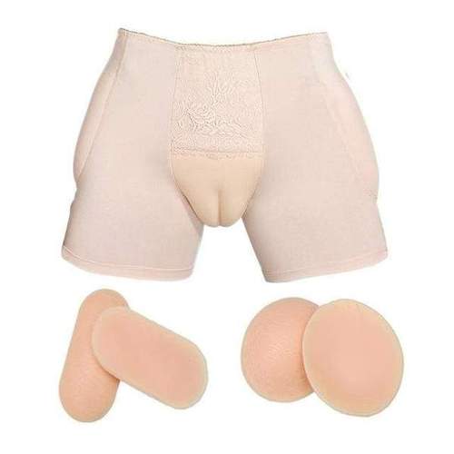 Culotte Beige avec Rembourrage en Silicone
