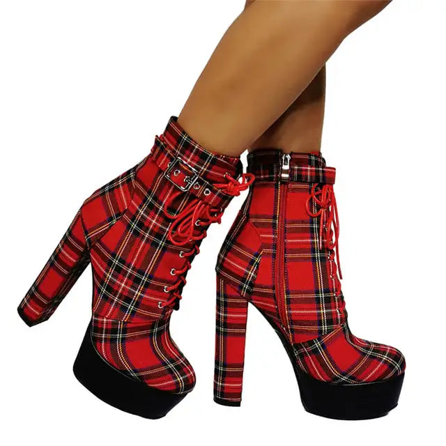 Bottes Queen Highschool (Rouge et noir)