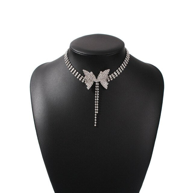 Collier ras de cou Queen Butterfly (Argenté)