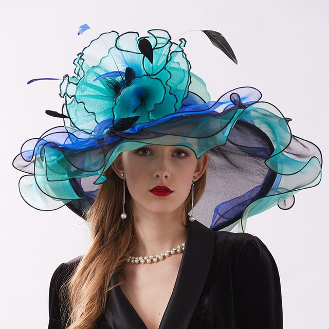 Chapeau Queen Indirha (Bleu et vert)