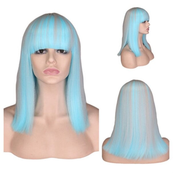 Perruque Queen Pauline (Bleu mélangé)