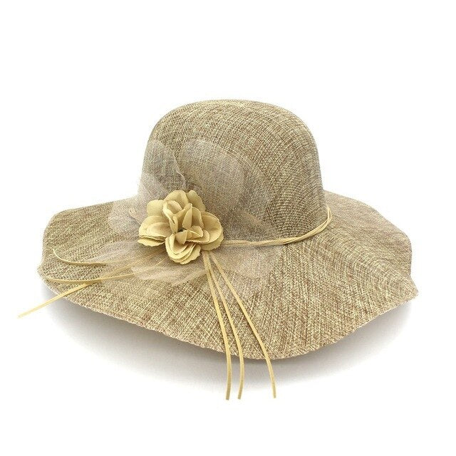 Chapeau Drag Linen (Café clair)