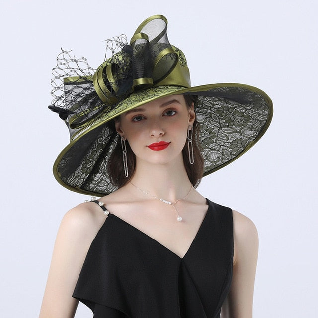 Chapeau Queen Santha (Olive verte)