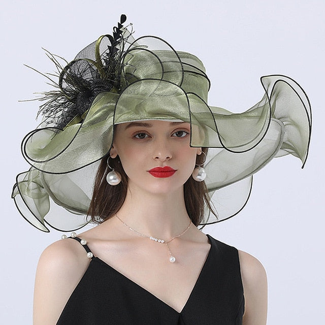Chapeau Queen Phalominna (Olive verte)