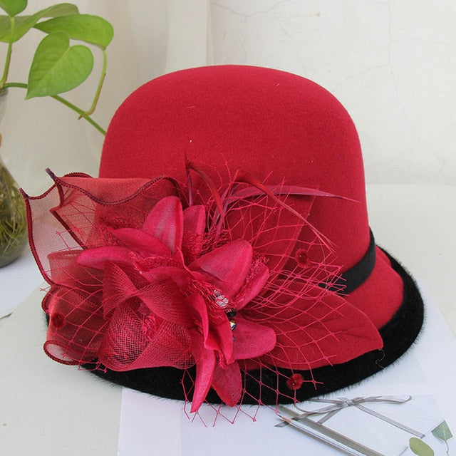 Chapeau Queen Orchya (Rouge vin)