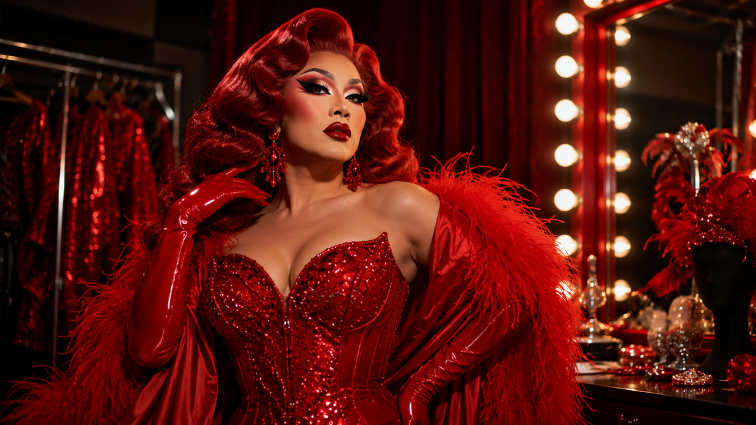Looks drag queen rouges : pouvoir, glamour et présence sur scène