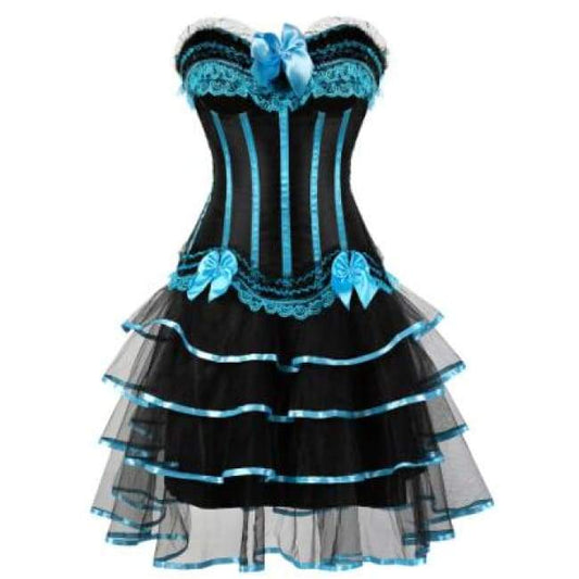 Robe Corset Drag Martina (Bleu ciel)