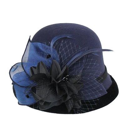 Chapeau Queen Orchya (Bleu marine)