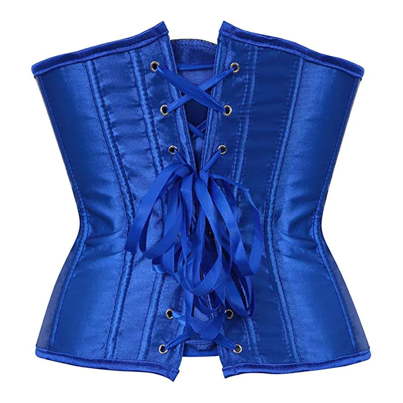 Corset Drag Satin (Bleu)