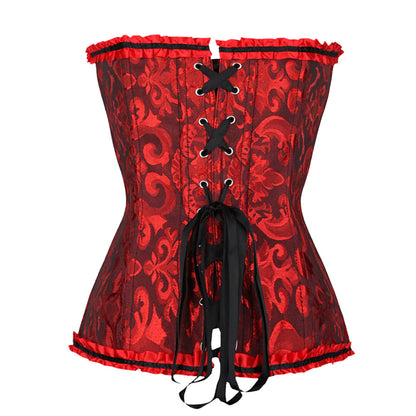 Corset Drag Fayette (Noir et rouge)