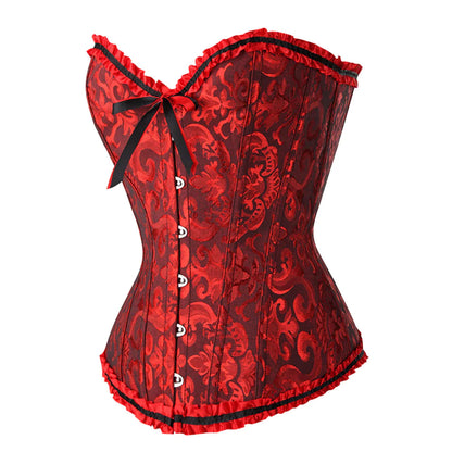 Corset Drag Fayette (Noir et rouge)