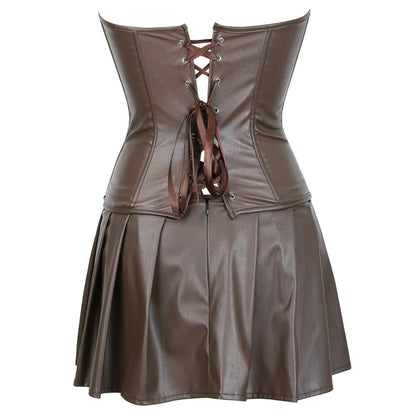 Robe Corset Drag Morticia (Marron)