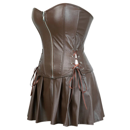 Robe Corset Drag Morticia (Marron)