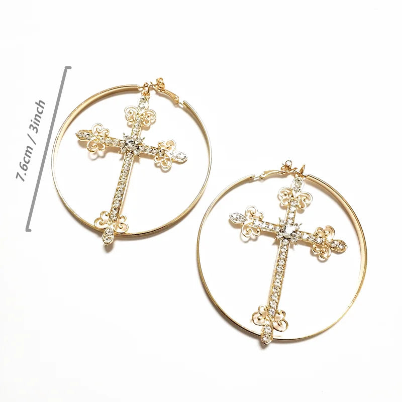 Boucles d'oreilles Queen Cross