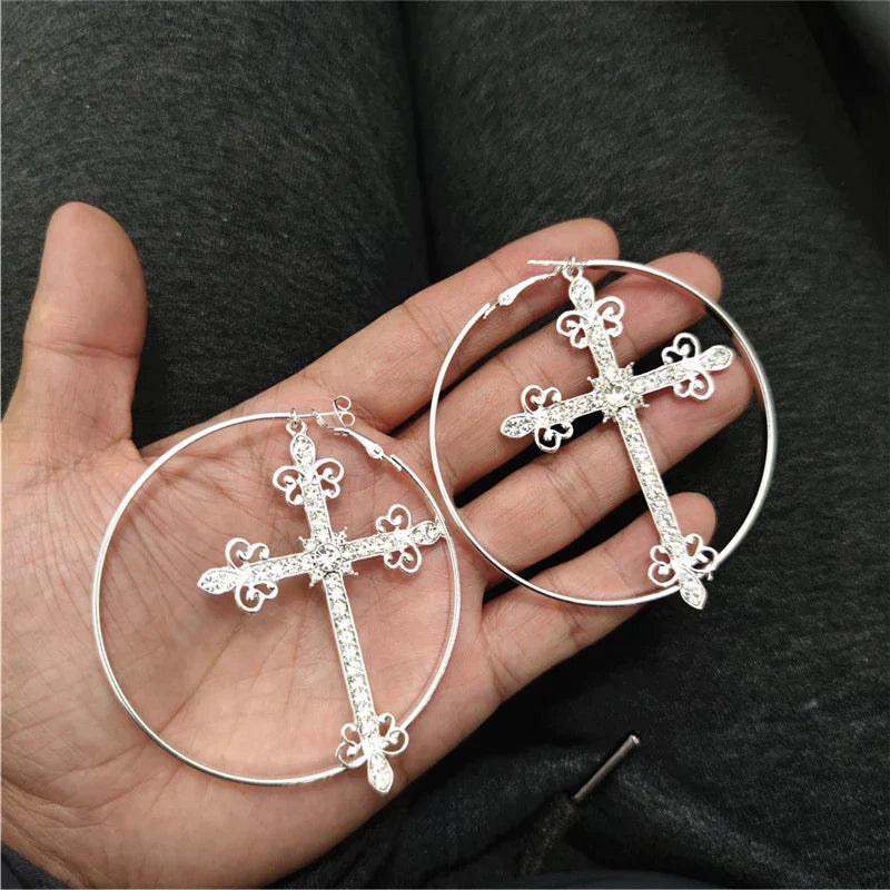 Boucles d'oreilles Queen Cross