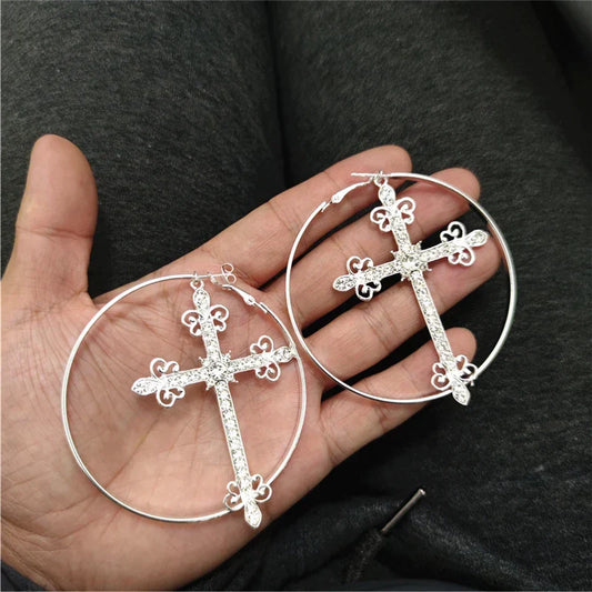 Boucles d'oreilles Queen Cross