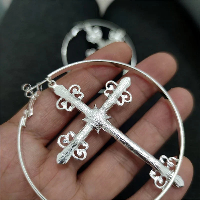 Boucles d'oreilles Queen Cross