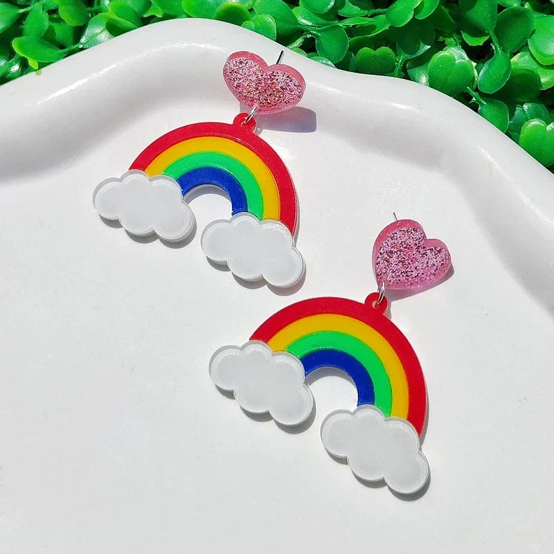 Boucles d'oreilles Queen Rainbow