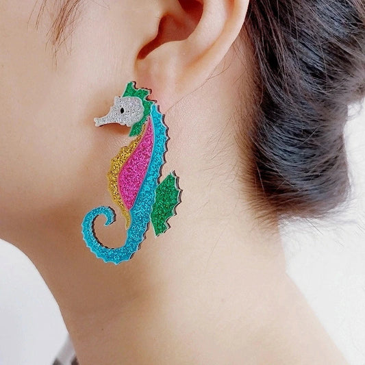 Boucles d'oreilles Queen Seahorse