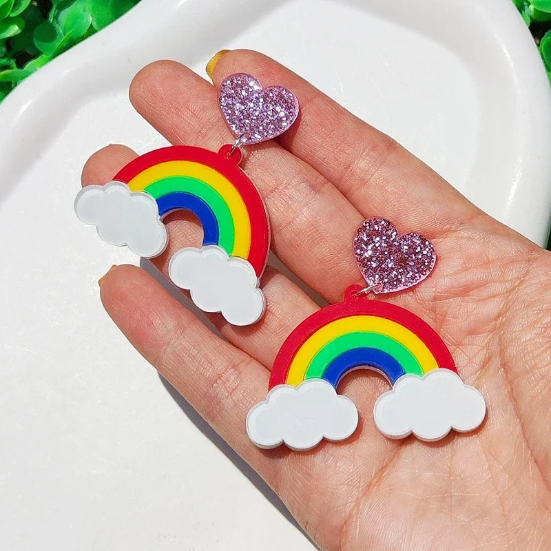 Boucles d'oreilles Queen Rainbow