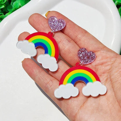 Boucles d'oreilles Queen Rainbow