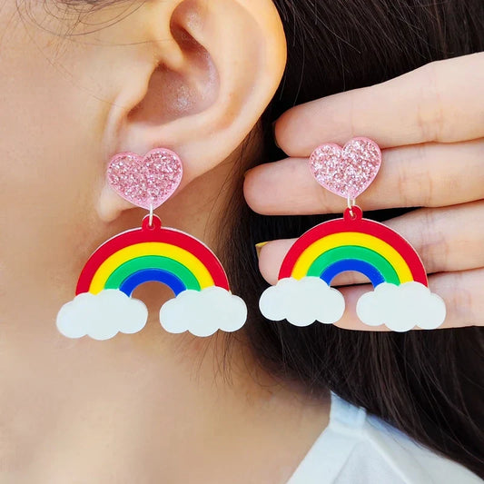 Boucles d'oreilles Queen Rainbow