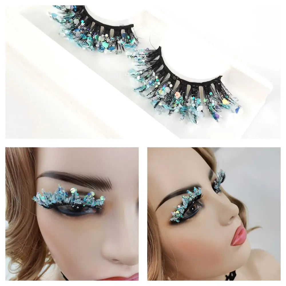 Faux cils Queen Sequins (Bleu glacier)