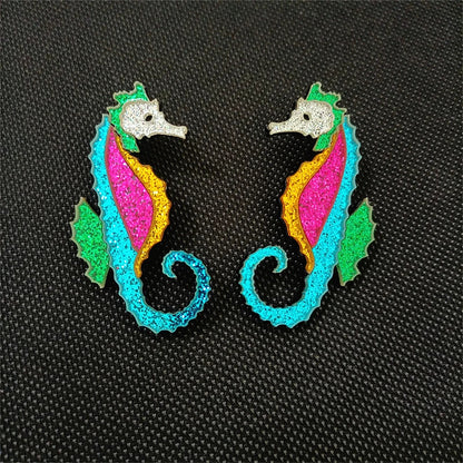 Boucles d'oreilles Queen Seahorse
