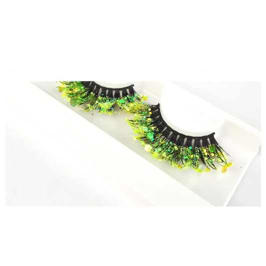 Faux cils Queen Sequins (Vert citron)